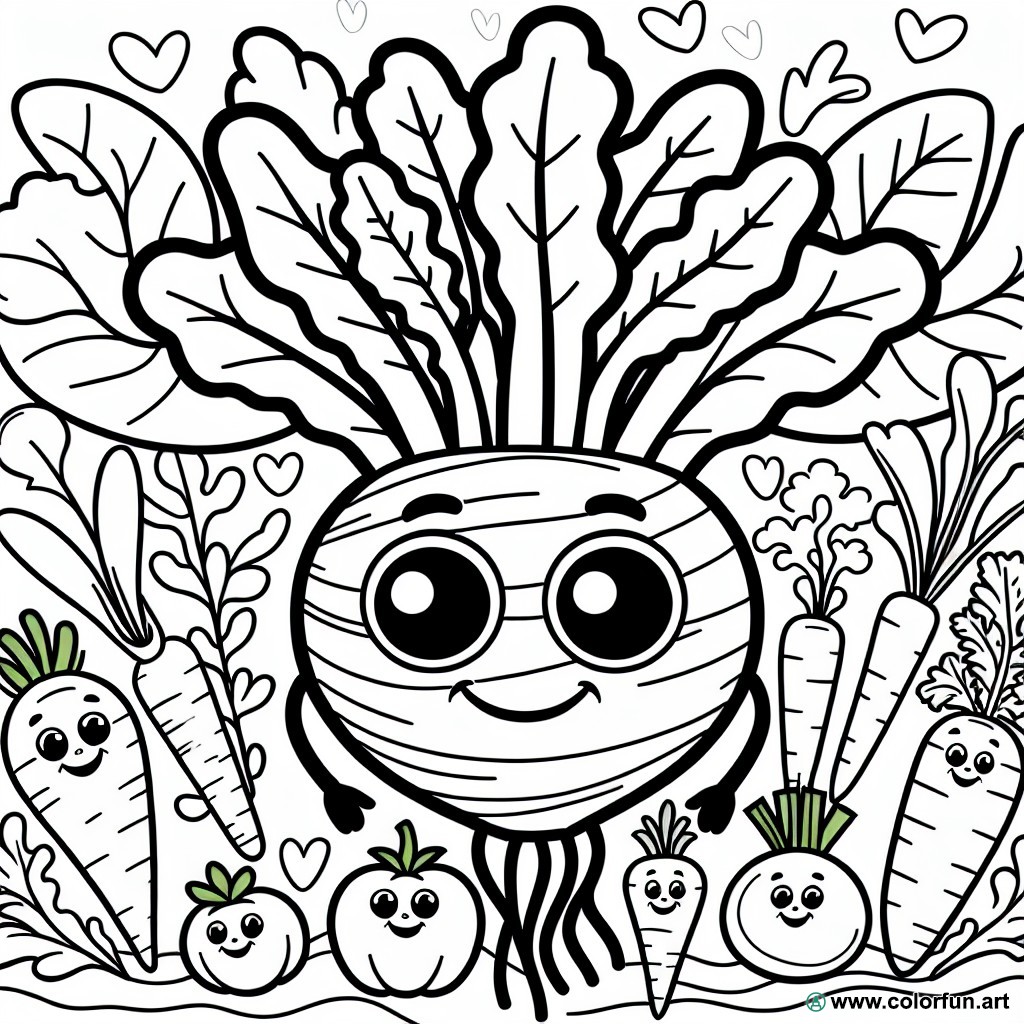 Funny vegetables coloring page