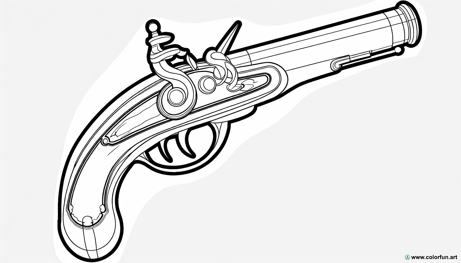 coloring page pirate gun