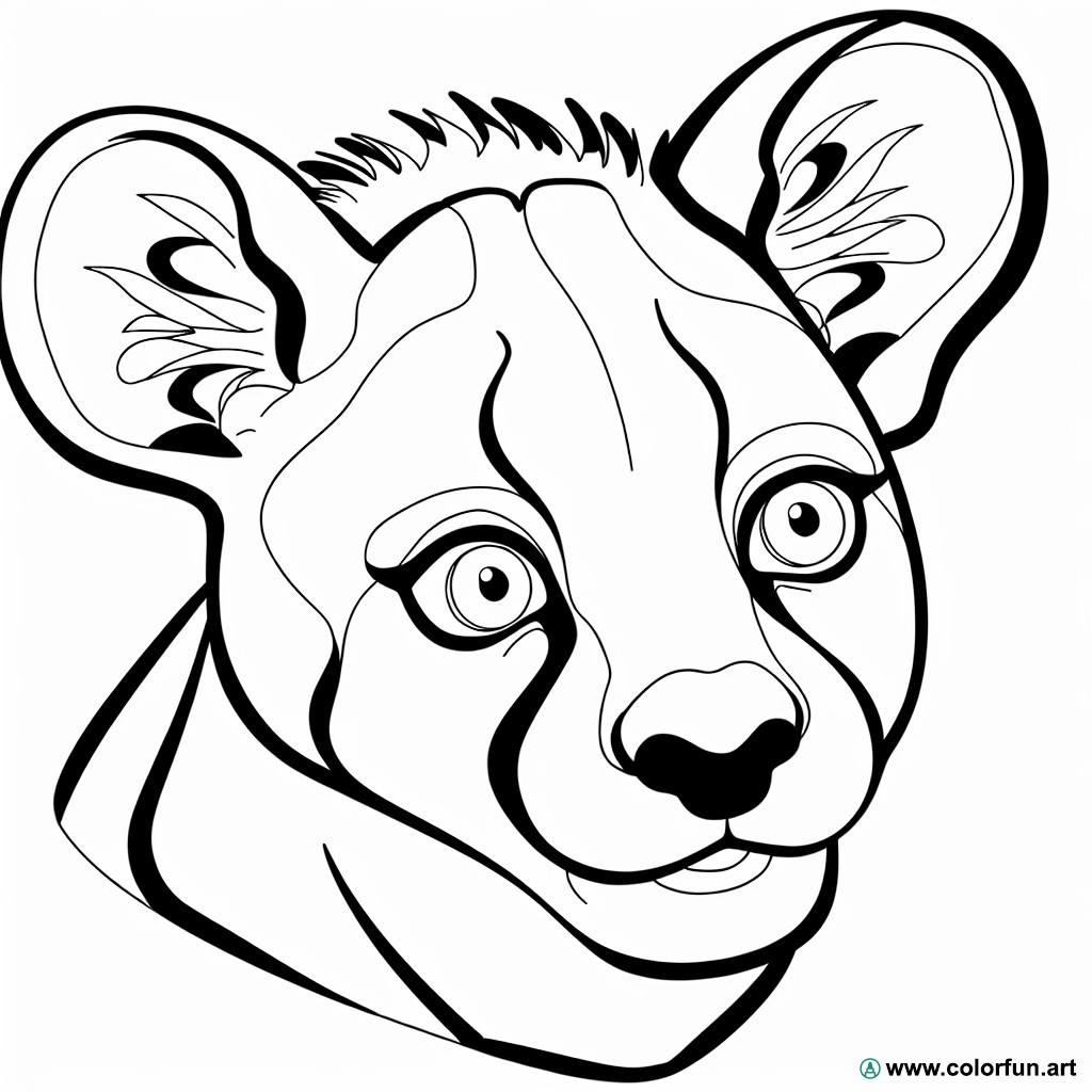 Wild animal head coloring page