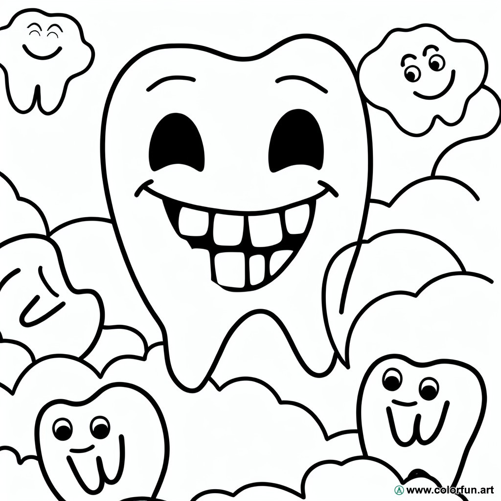 coloring page baby teeth