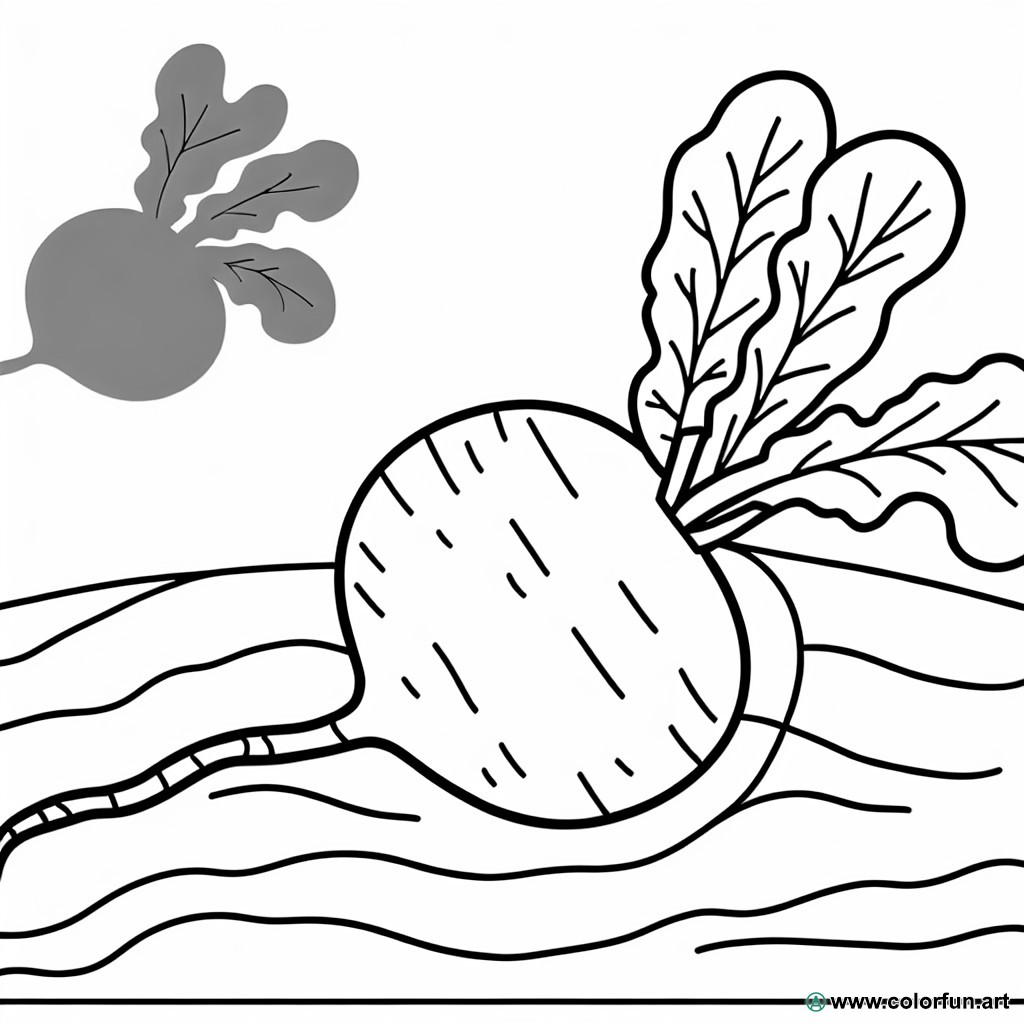 coloring page vegetable radish