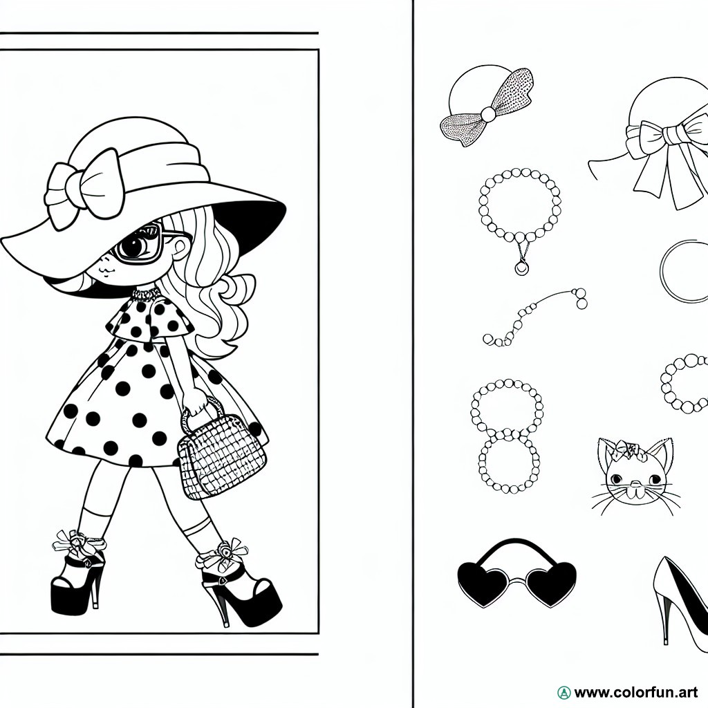 coloring page fashion child