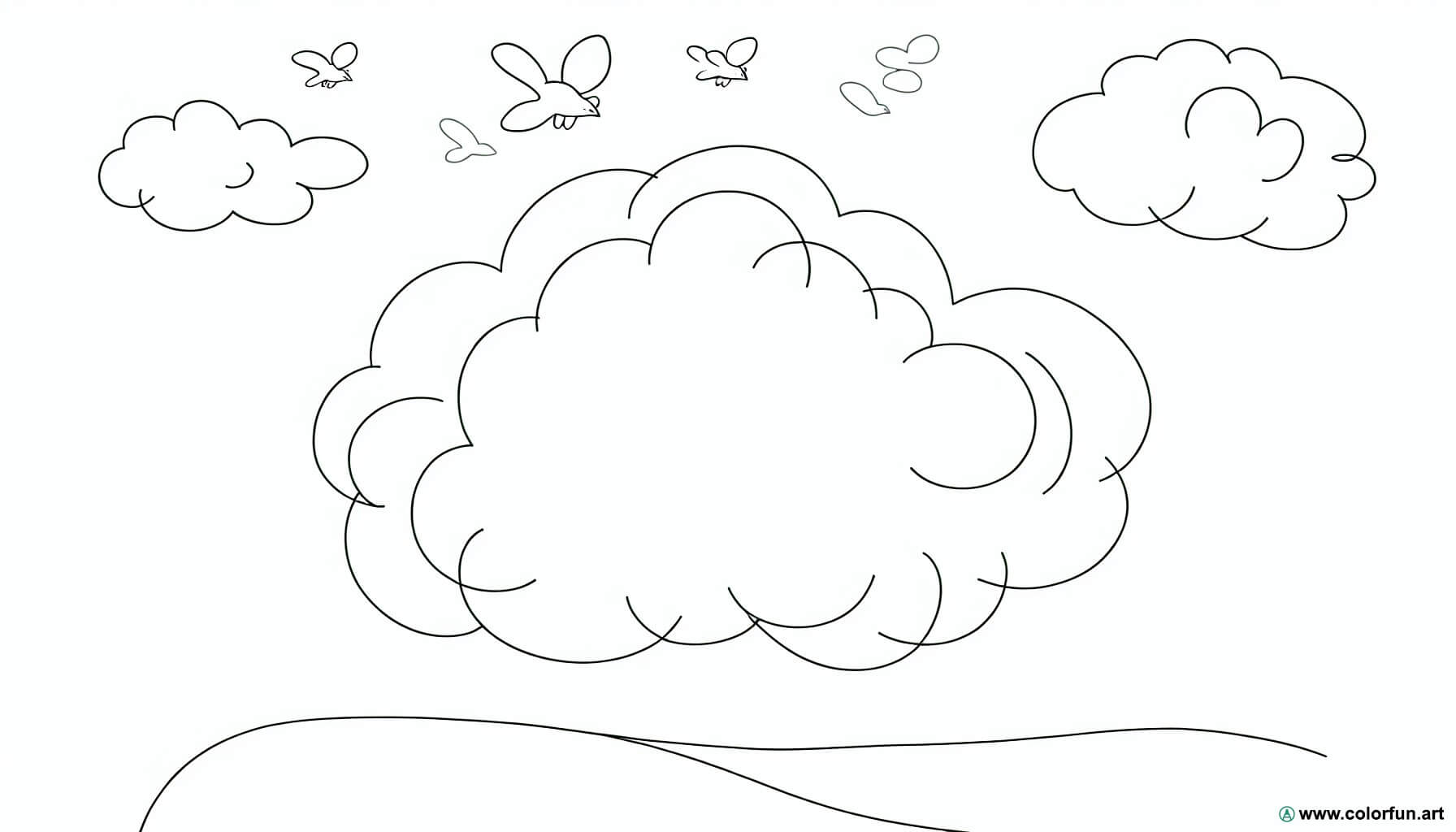 coloring page white cloud