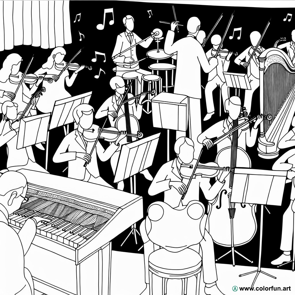 coloring page orchestra