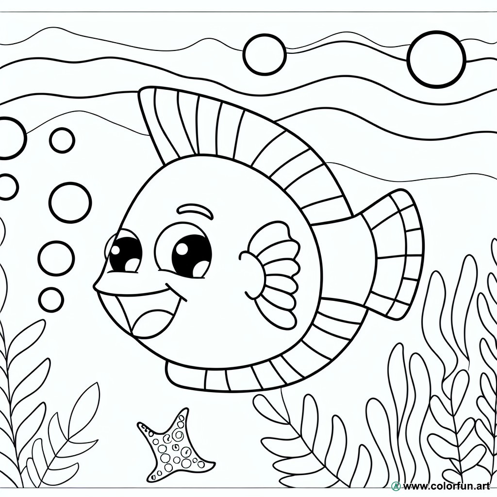 April Fools' Day fish coloring page