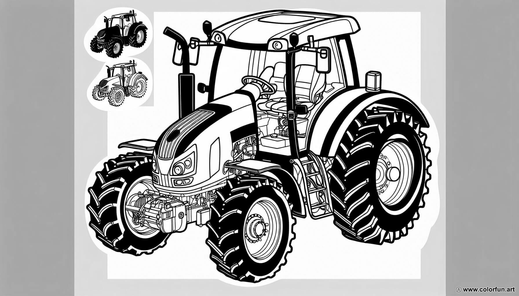 coloring page tractor fendt