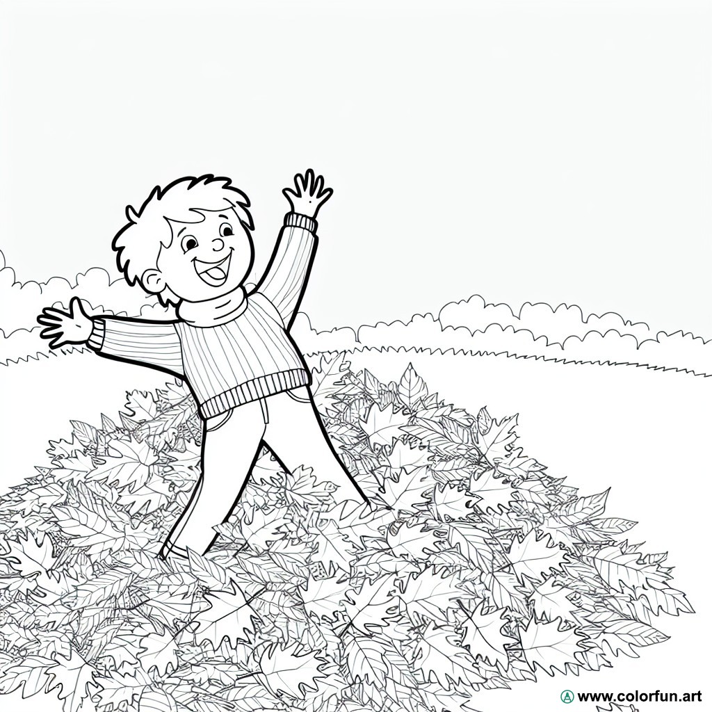 coloring page autumn leaves