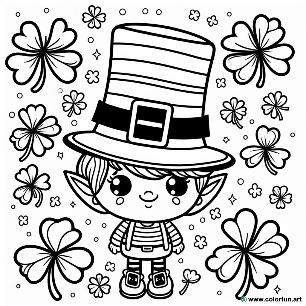 coloring page St. Patrick's Day hat