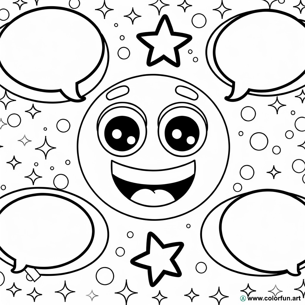 interactive emoji coloring page