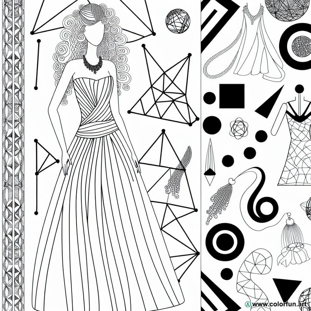 coloring page adult fashion