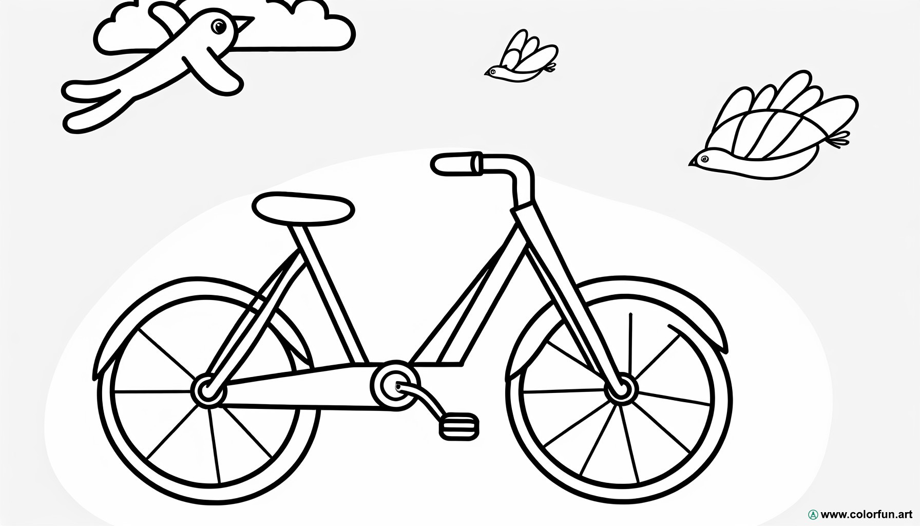 easy bicycle coloring page