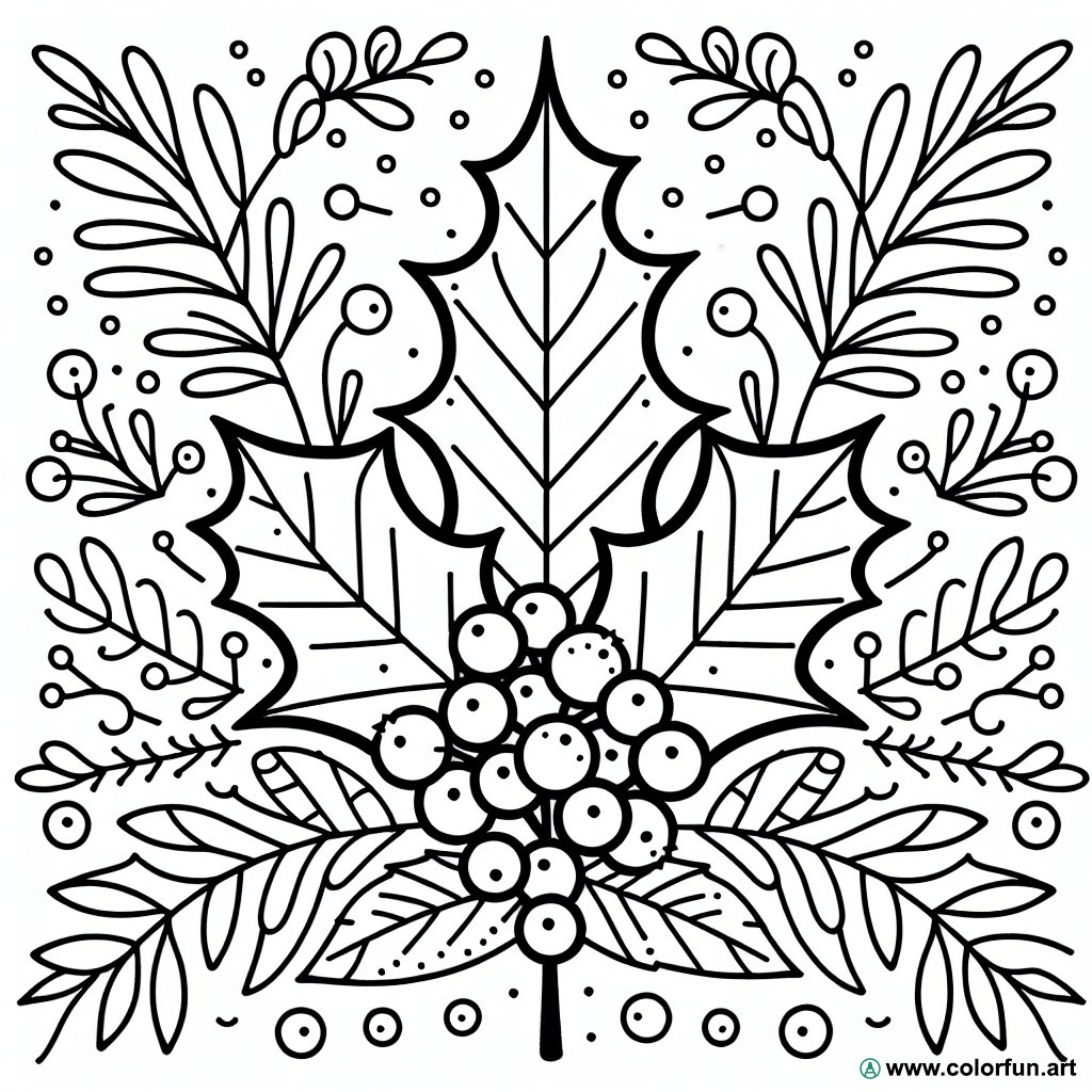 Holly coloring page