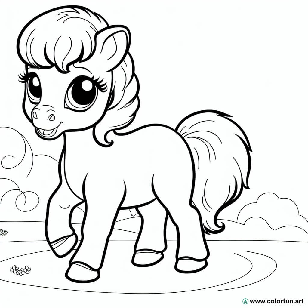 coloring page cute little pony