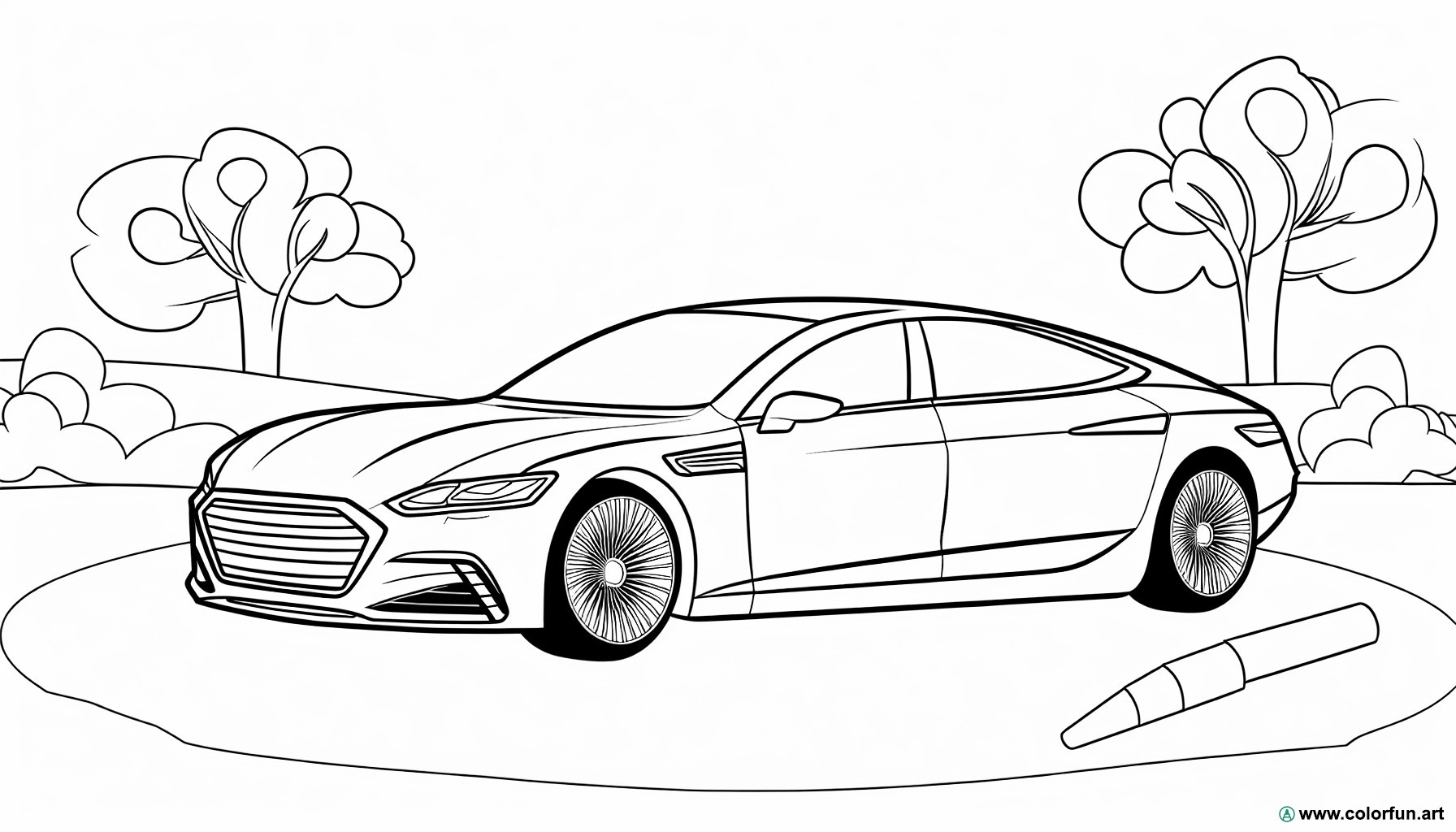 coloring page luxury car
