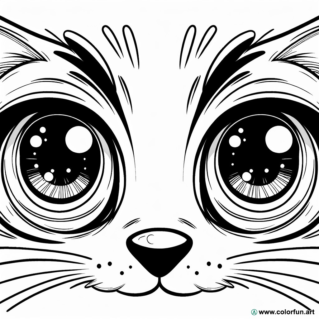 cat eyes coloring page