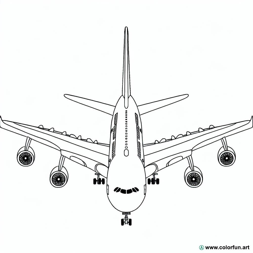 coloring page airplane a380