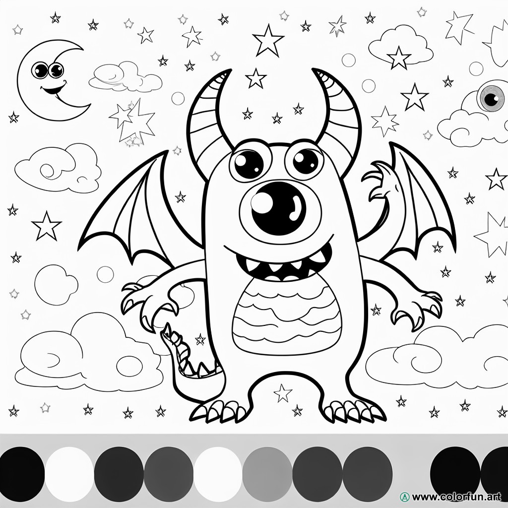 fantastic legendary monster coloring page