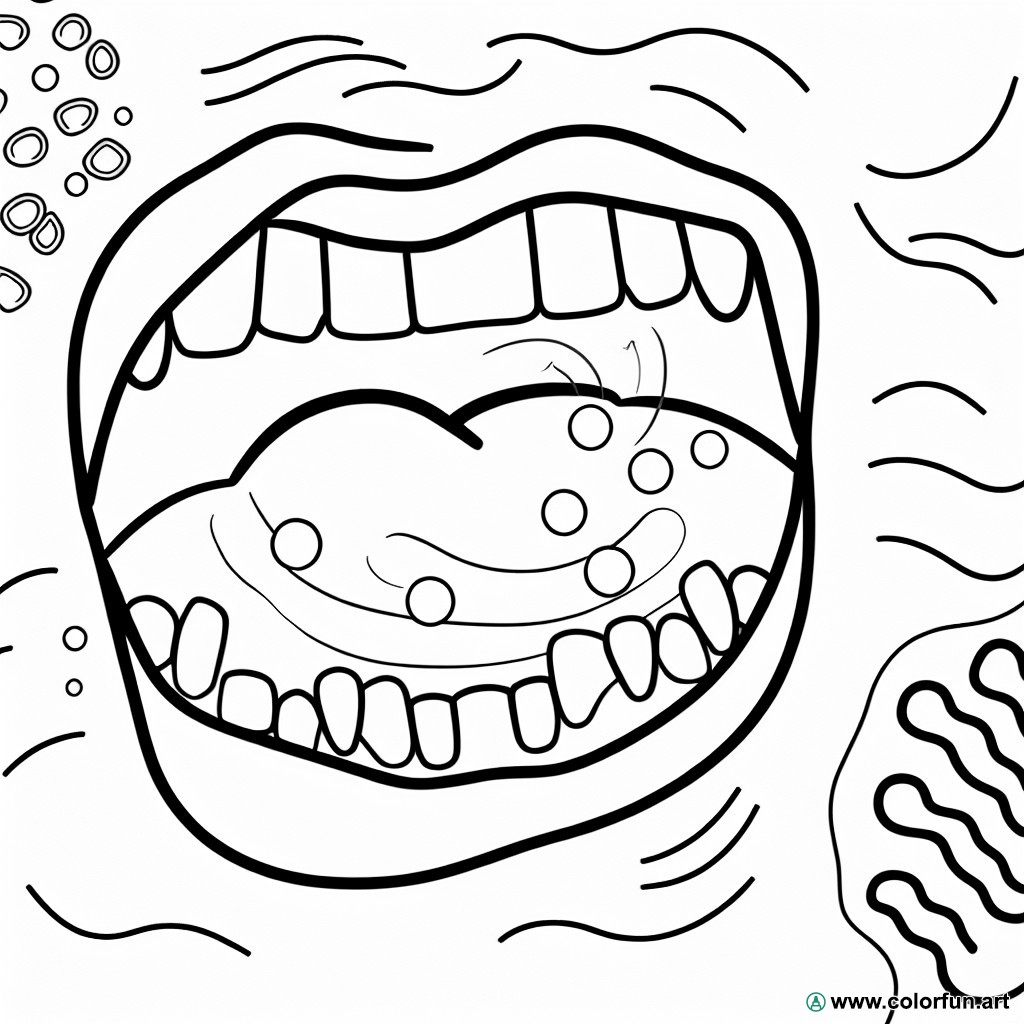 coloring page open mouth