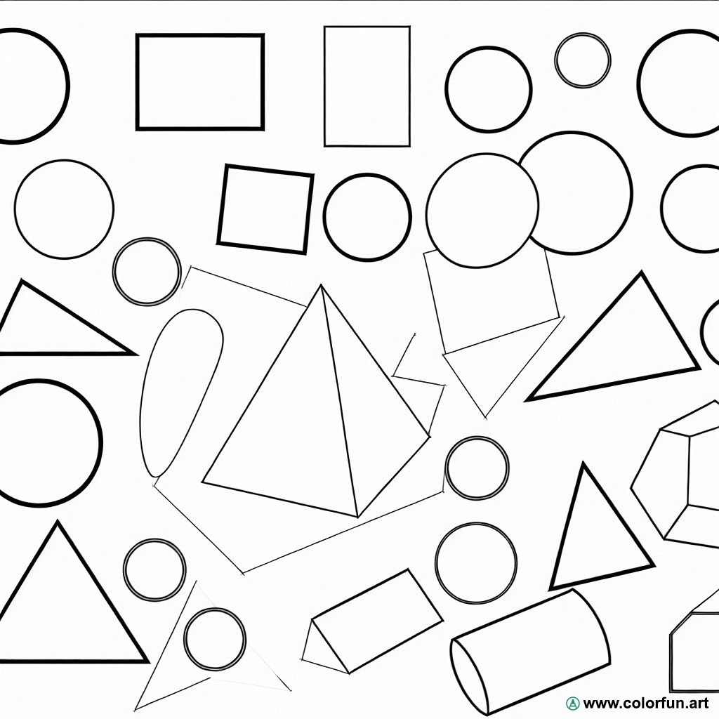 coloring page simple shapes