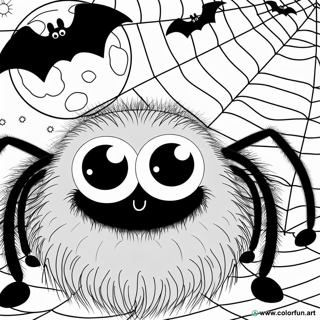 Halloween spider coloring page