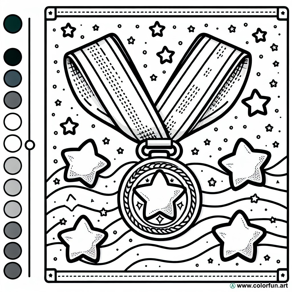 reward medal coloring page