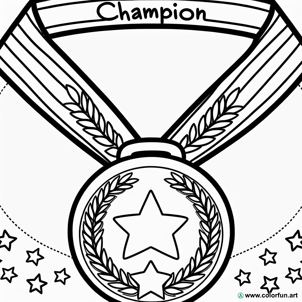 coloring page gold medal