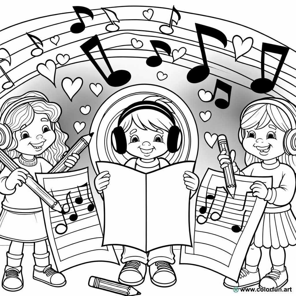 coloring page pop music