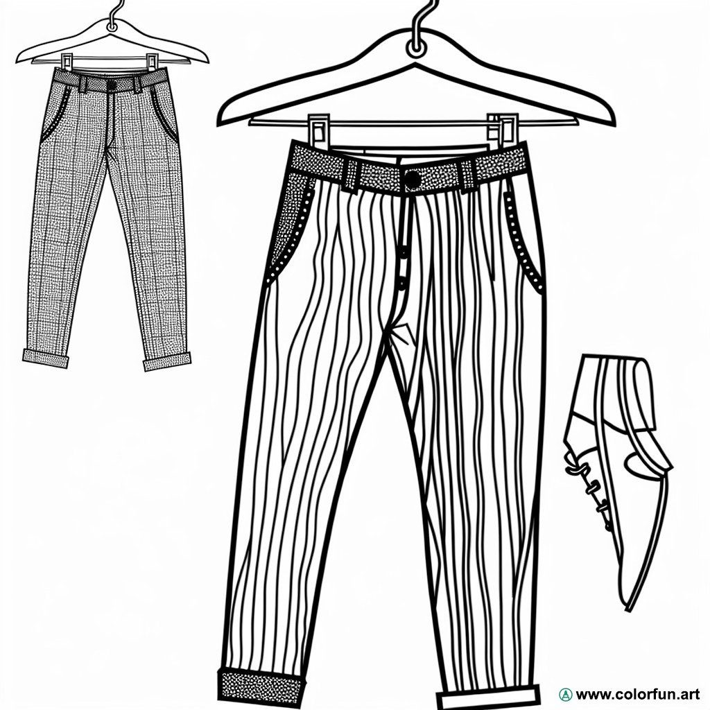 Fashion pants coloring page