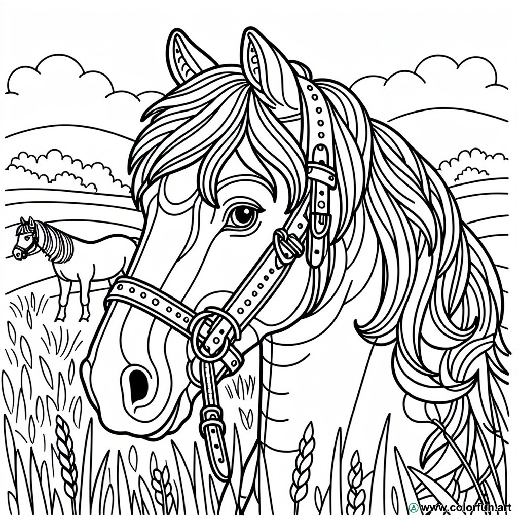 horse head coloring page
