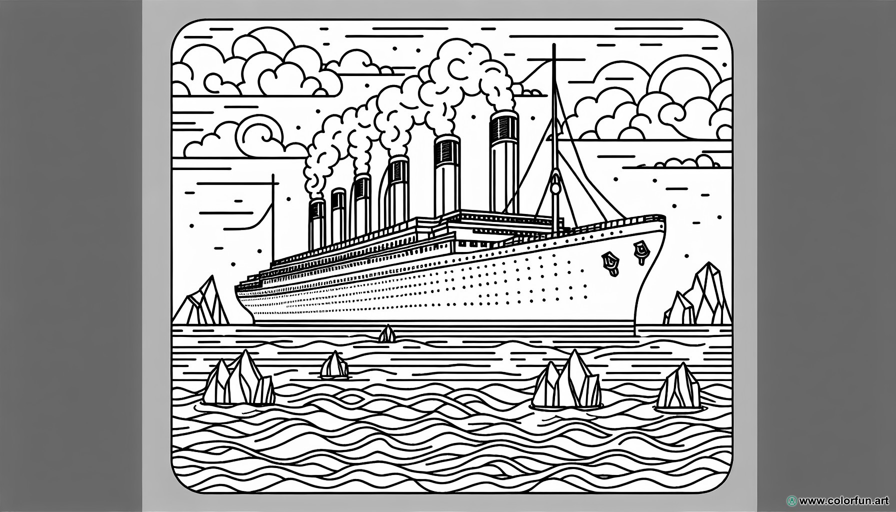 coloring page titanic tragedy