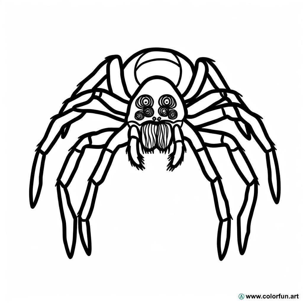 coloring page scary Halloween spider