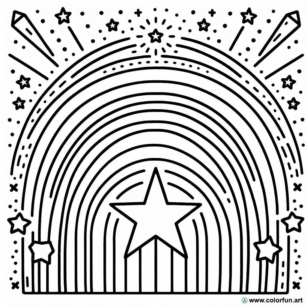 rainbow star coloring page