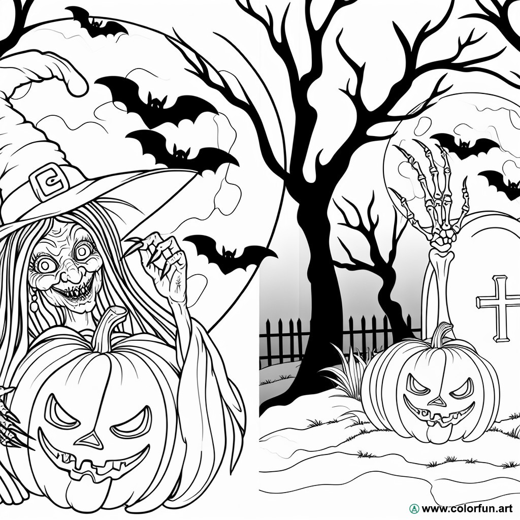 Morbid Halloween coloring page