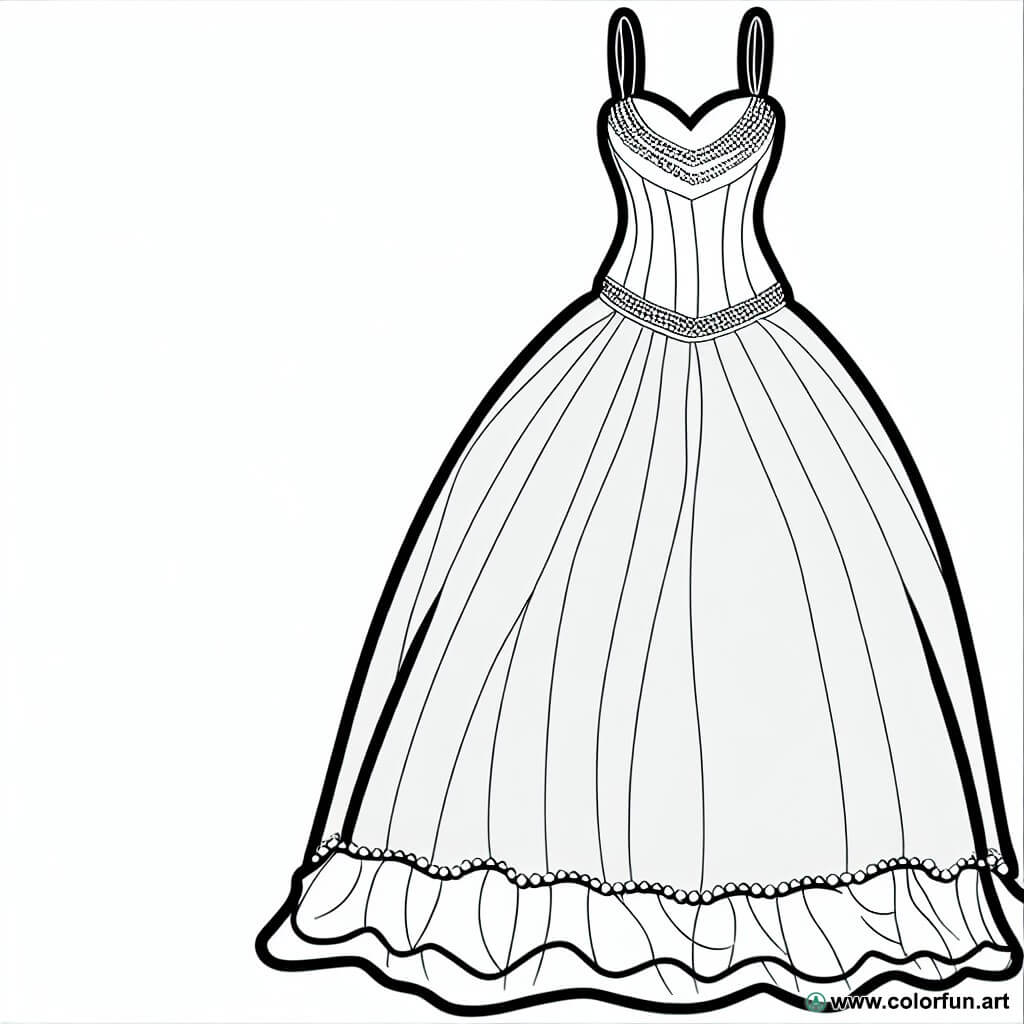 coloring page evening gown