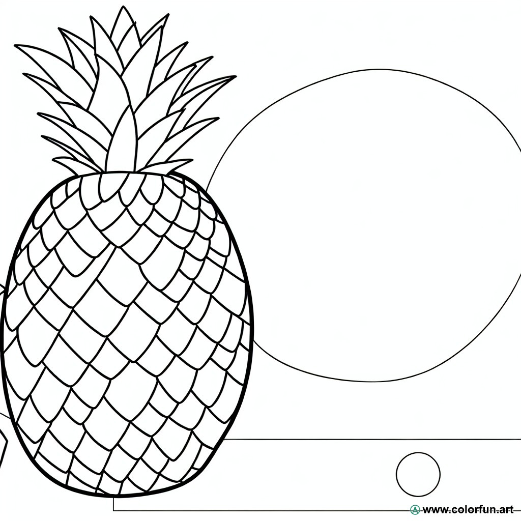 coloring page tropical pineapple