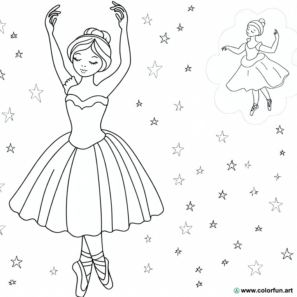 coloring page ballet dress