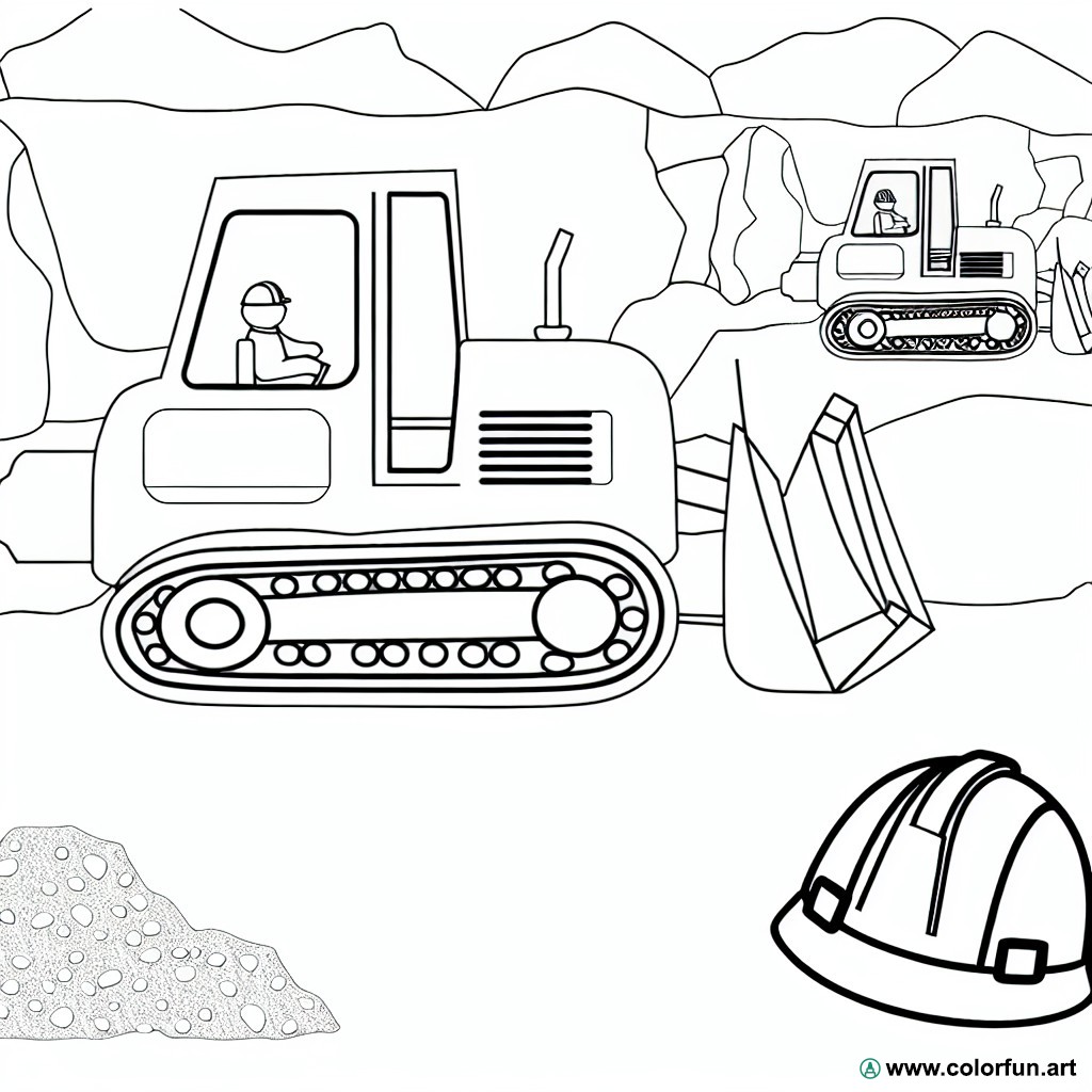 coloring page construction vehicle bulldozer