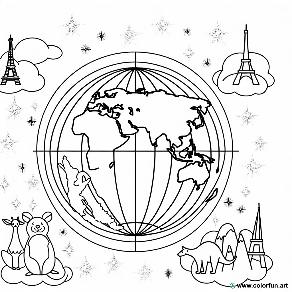coloring page world