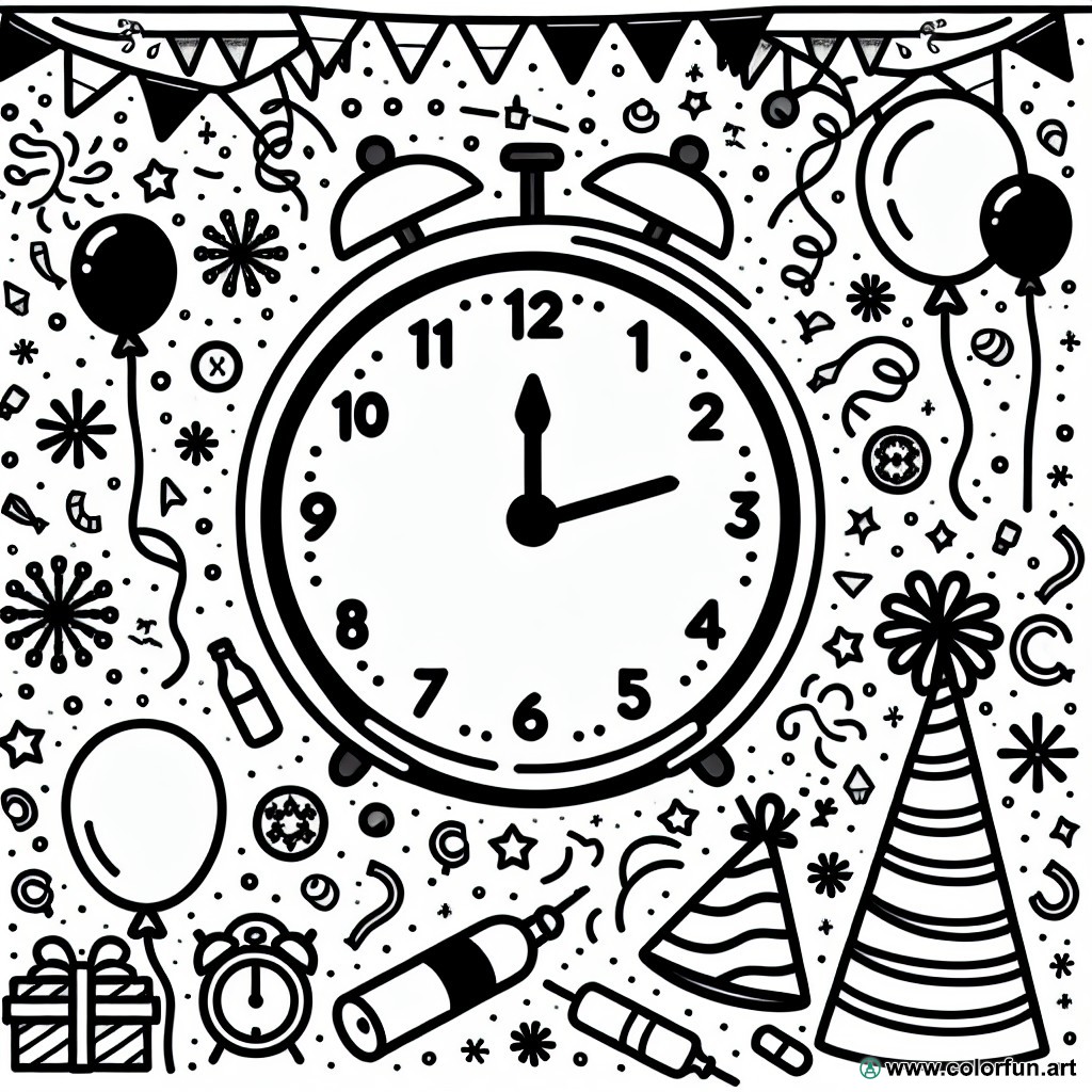 coloring page new year traditions