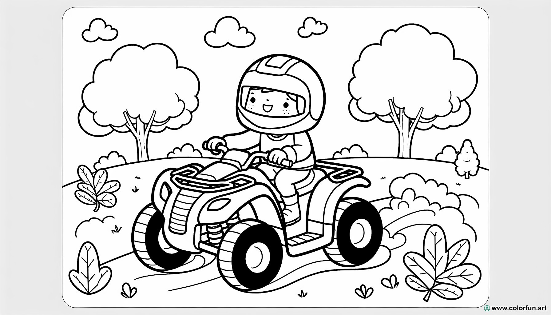 Easy quad coloring page