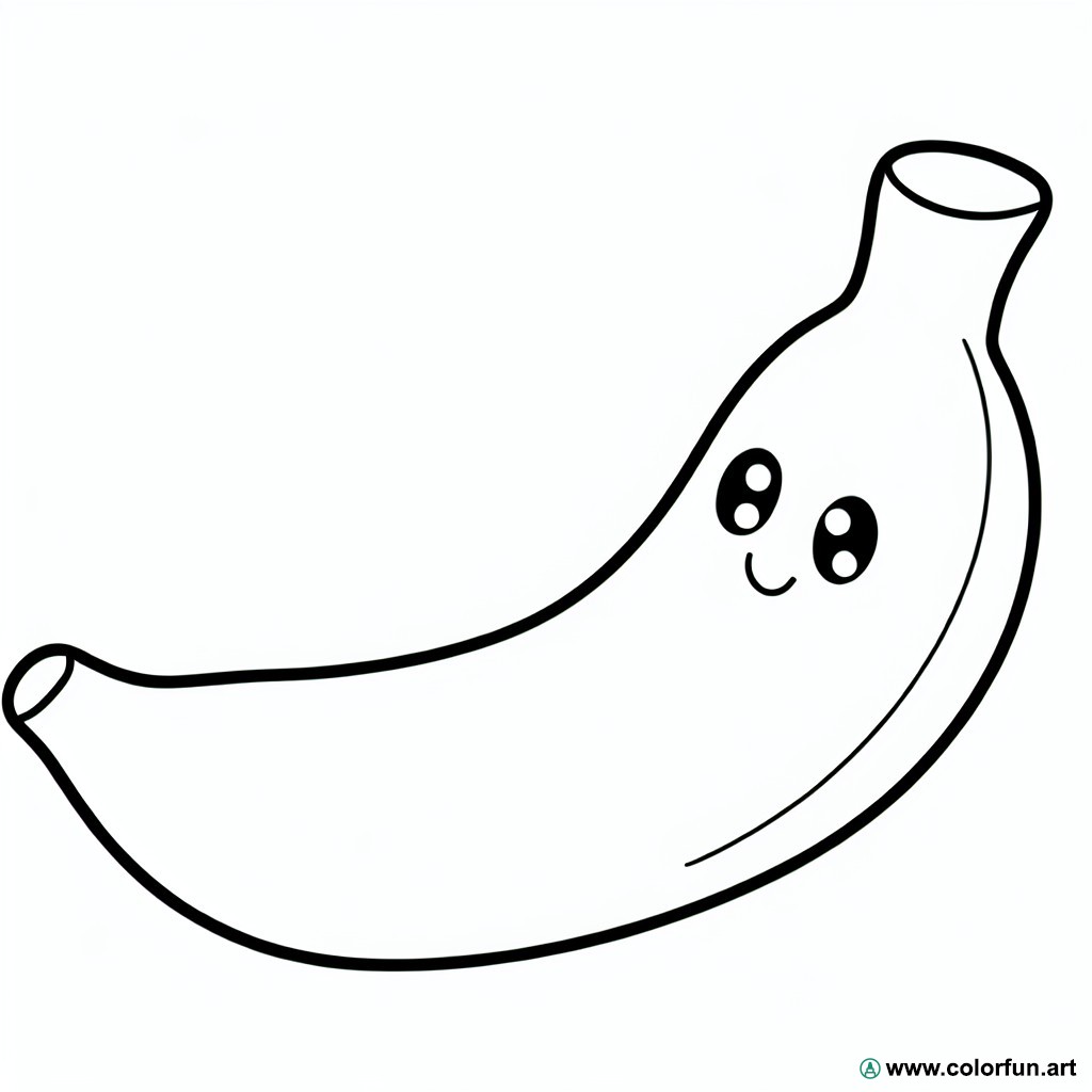 coloring page cute banana