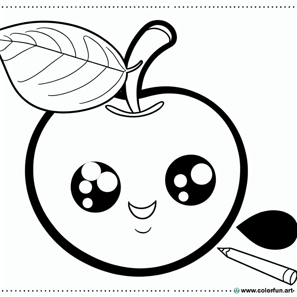 coloring page cute cherry