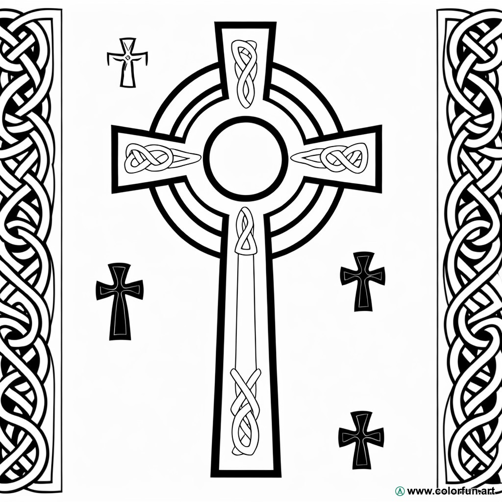 Celtic cross coloring page