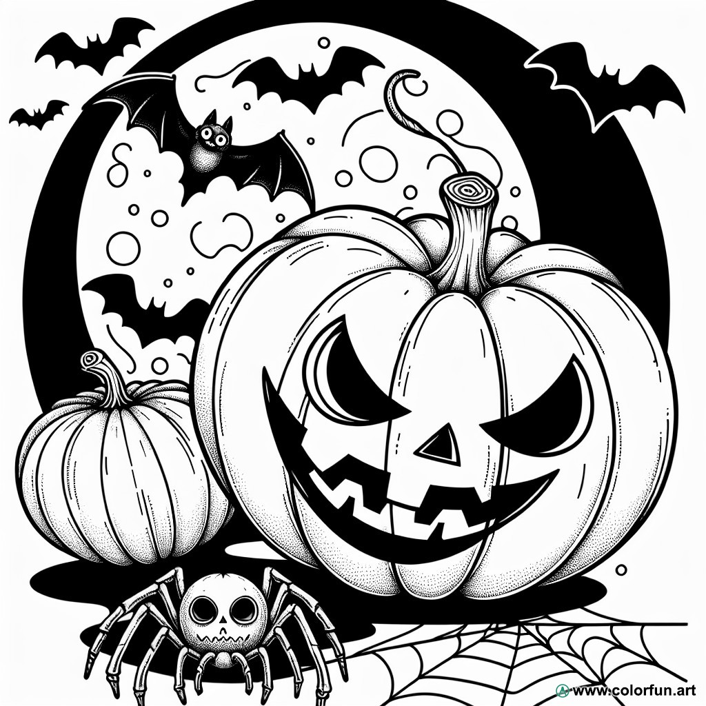 Halloween coloring page teen