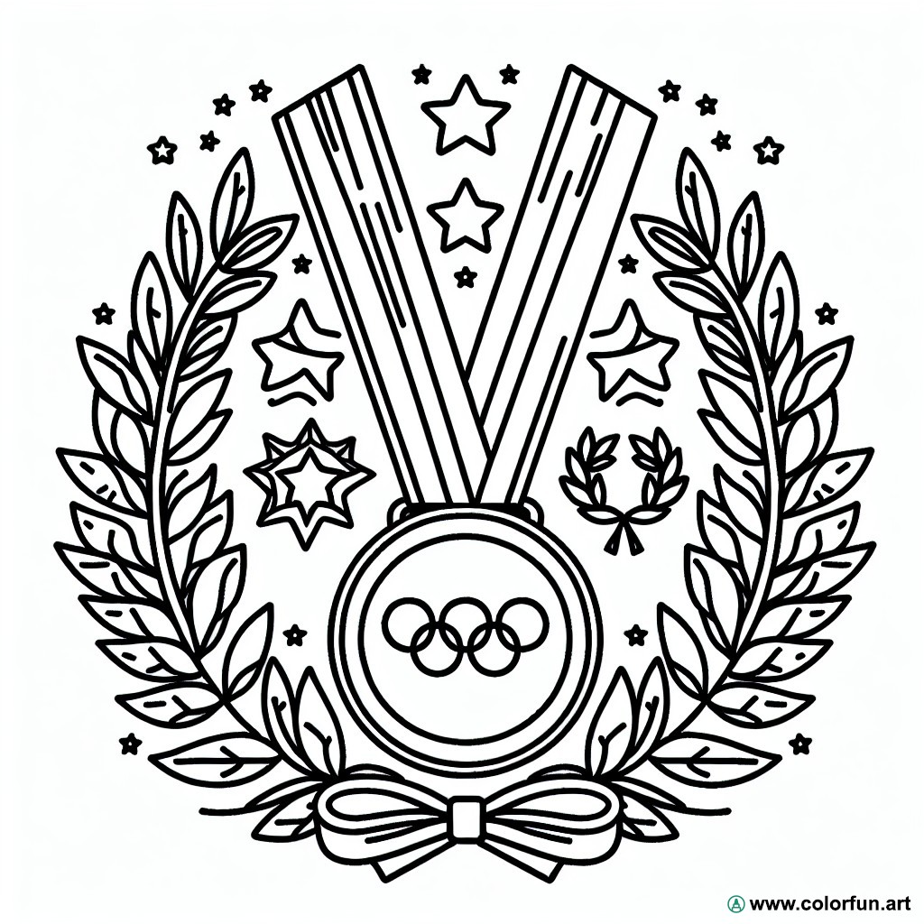 coloring page Olympic medal 2024