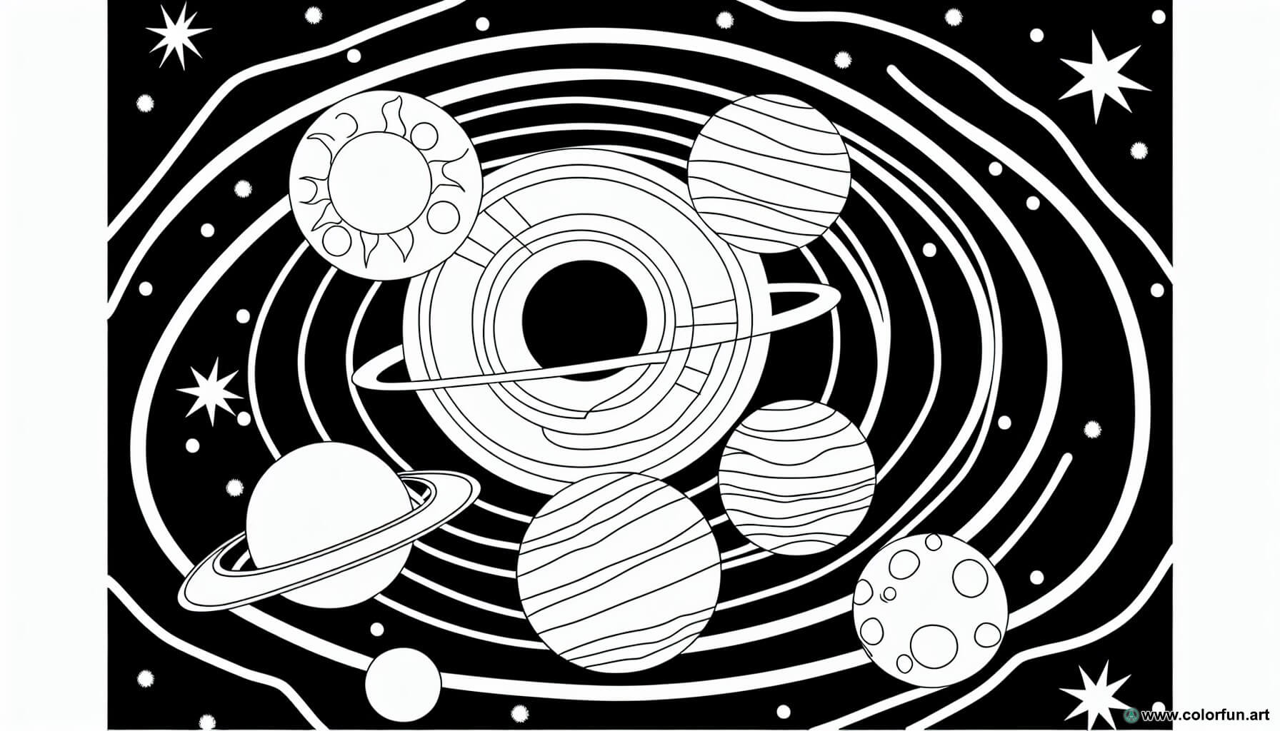 coloring page planets solar system