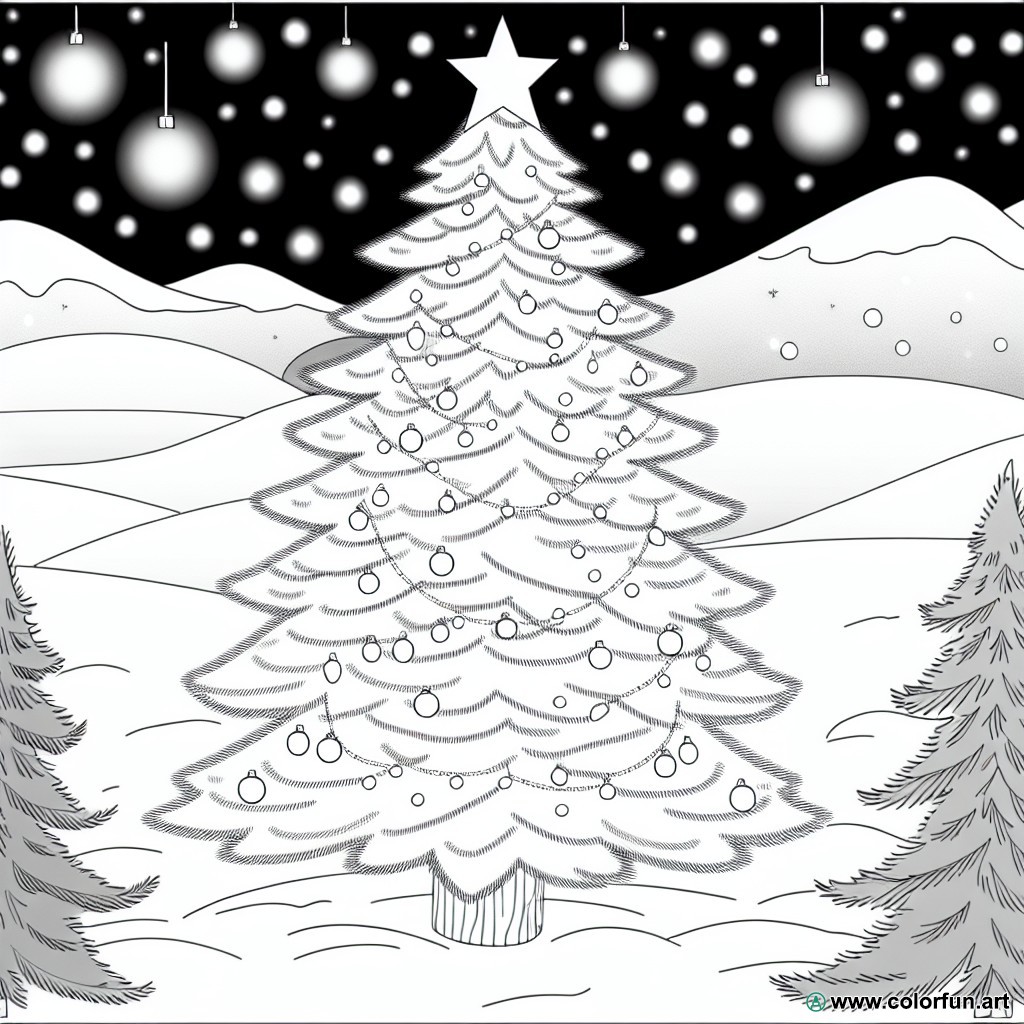 coloring page original Christmas tree
