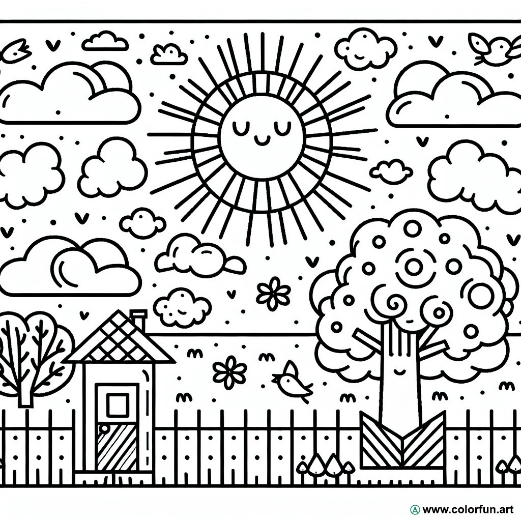 easy sun coloring page