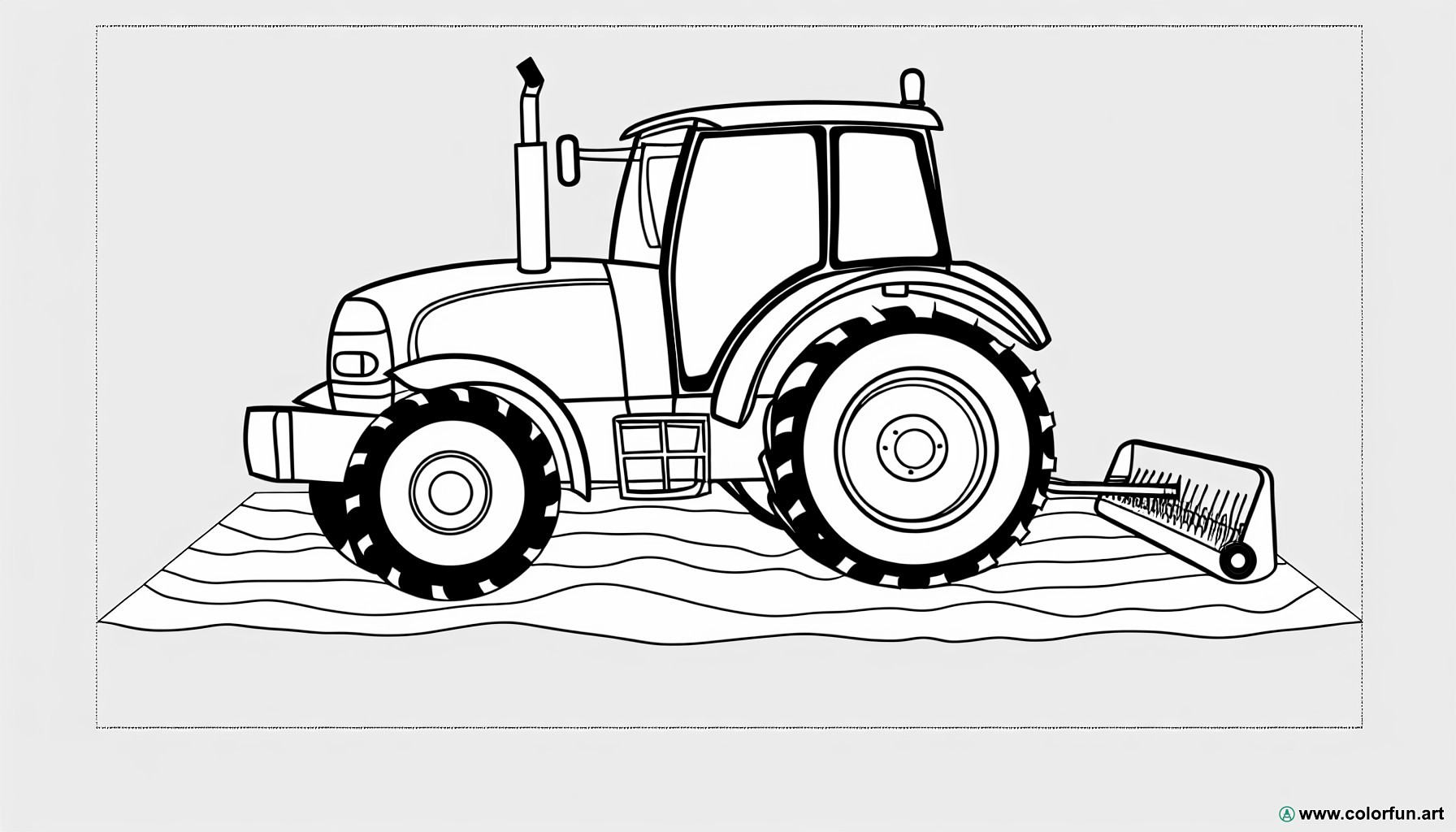 coloring page farm tractor