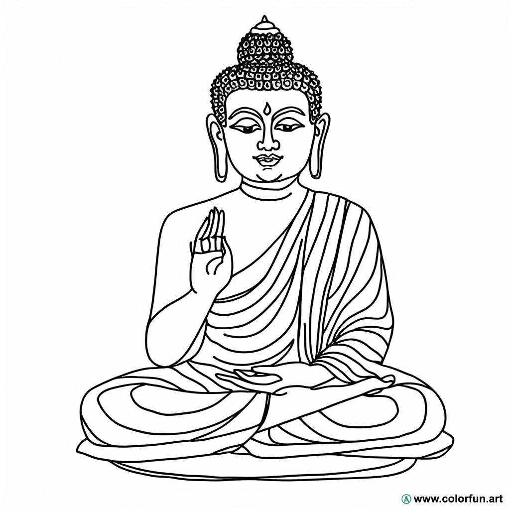 coloring page adult buddha